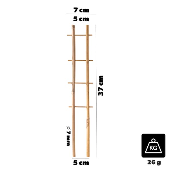 KADAX Bambus Plantestøttestige 38 cm Til Blomster Dobbelt Støtte
