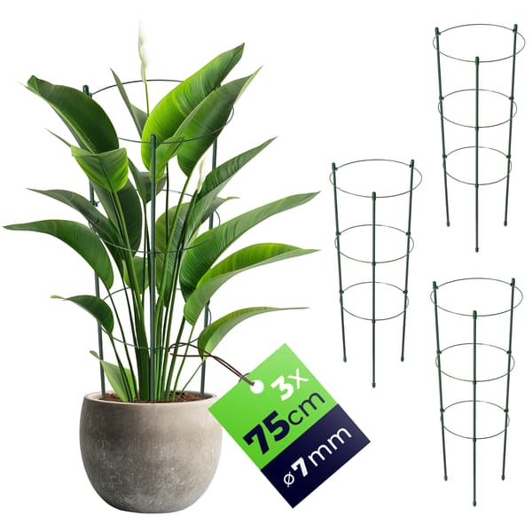 KADAX Ringstöd för växter och blommor 75 cm metallstödringar 3 st