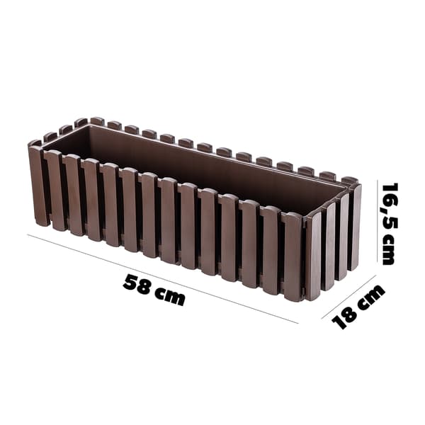 KADAX Balkonkasse Blomsterpotte 58x18x16,5 cm Brun Balkon