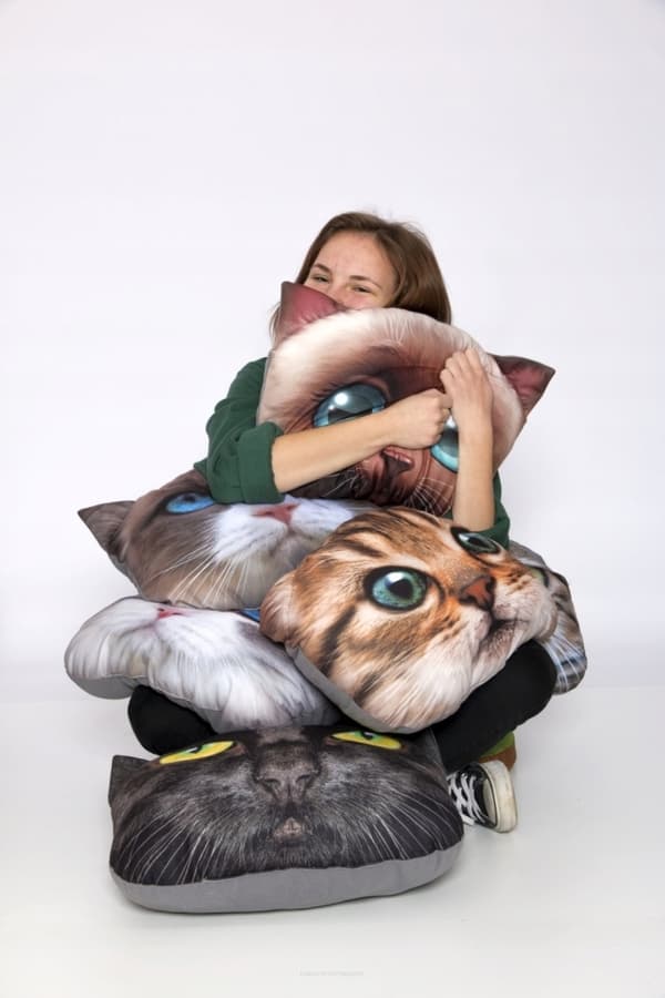 KADAX Pude 30x45 cm Antiallergisk Katteprint Jasiek Gave Til Børn Kat