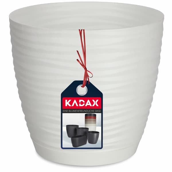 KADAX Urtepotte 17 cm Rund Plastik Urtepotte Hvid