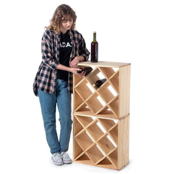 KADAX Vinställ i trä, 48 flaskor, alkoholskåp, 104 cm, set om 2