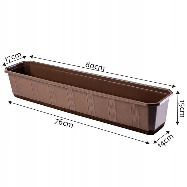 KADAX Balkonkasse 80 cm Urtepotte Urtepotte Balkon Brun