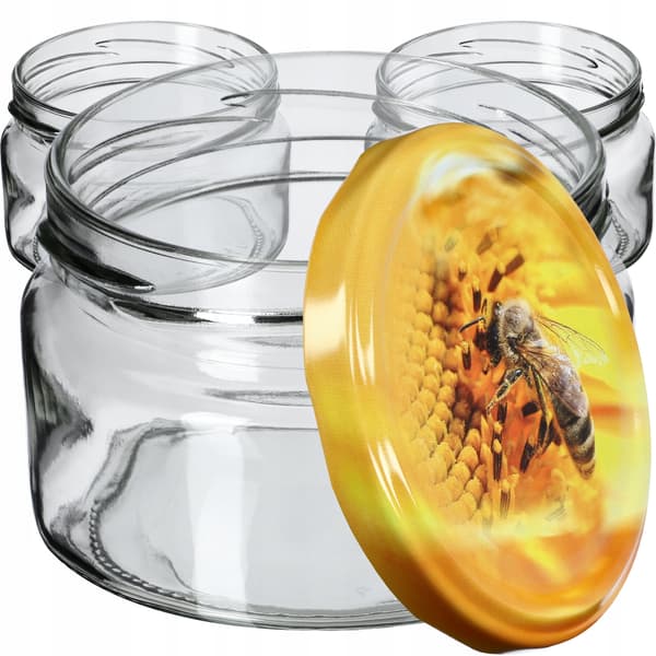 KADAX Denia säilykepurkit 250ml 50kpl 82mm + "Bee" kansi
