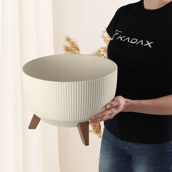 KADAX Urtepotte Havepotte med Ben til Blomster Stor Rund Indsatsskål 33 cm