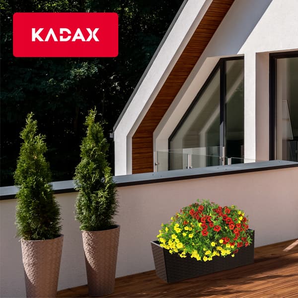 KADAX Urtepotte Balkonkasse med Indsats Blomsterstativ til Balustrade 19x56cm