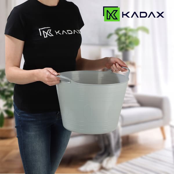 KADAX Tvättställ, Runt Plastfat, Flexibel Skål, 15L, Grå