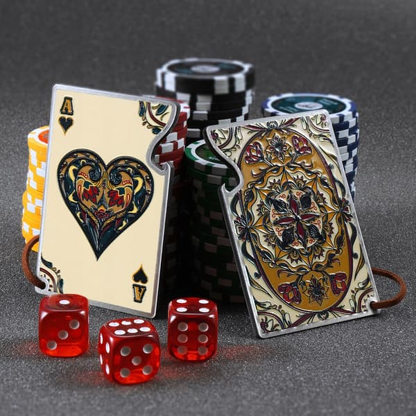 KADAX Flasköppnare Ölflaska Metall Hjärter Ess Poker Presentkort