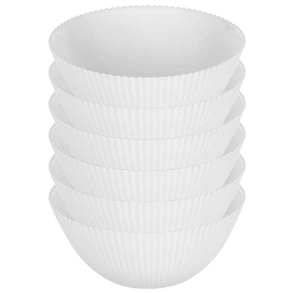 KADAX Salladsskål 15 cm Glas För Soppsnacks Vit Räfflad Set med 6