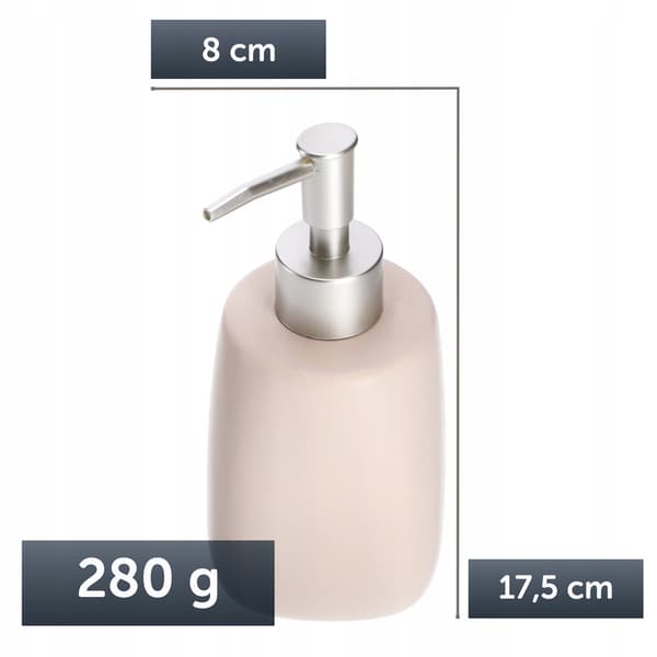 KADAX Dispenser för flytande tvål 400ml Keramikbehållare Beige