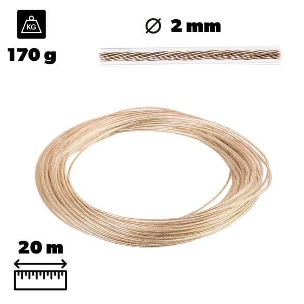 KADAX stålsnöre för tvätt av underkläder stark PVC-flätad snöre 20 m