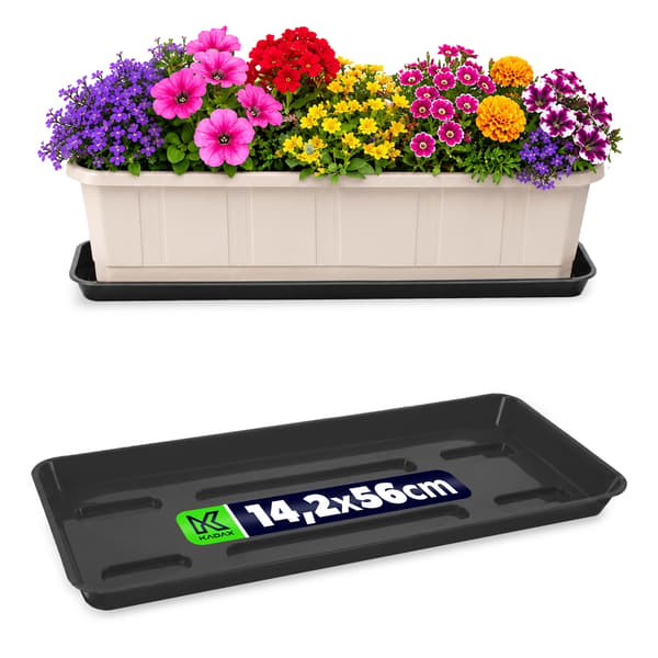 KADAX Blomkruksställ 60cm Balkonglåda Plastbricka