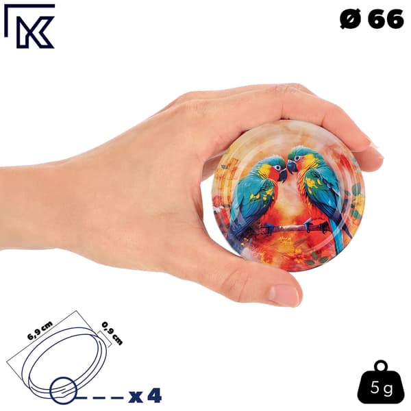 KADAX låg til glas, låg, Fi66, skruelåg til glas, 4-lås, 10 stk.
