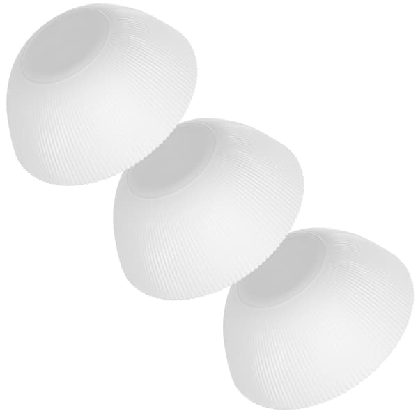 KADAX salatskål 20 cm glas til suppe, snacks, hvid, rillet, sæt med 3