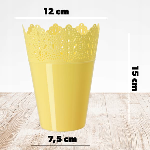KADAX Urtepotte, Urtepotte, Låg, Høj, Plastik, 12 cm, Gul