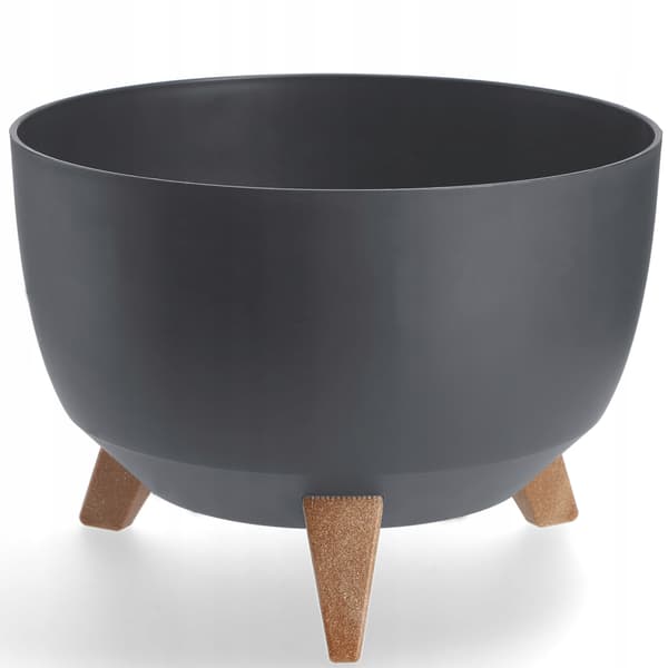 KADAX Blomkruka, Planter, Lock, Ben, Insats, Blomställning, 33cm, Antracit, Rund