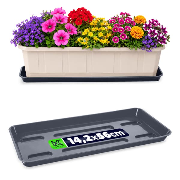 KADAX Blomkruksställ 60cm Balkonglåda Plastbricka