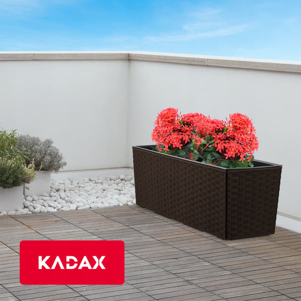 KADAX Urtepotte Balkonkasse med Indsats Blomsterstativ til Balustrade 19x56cm