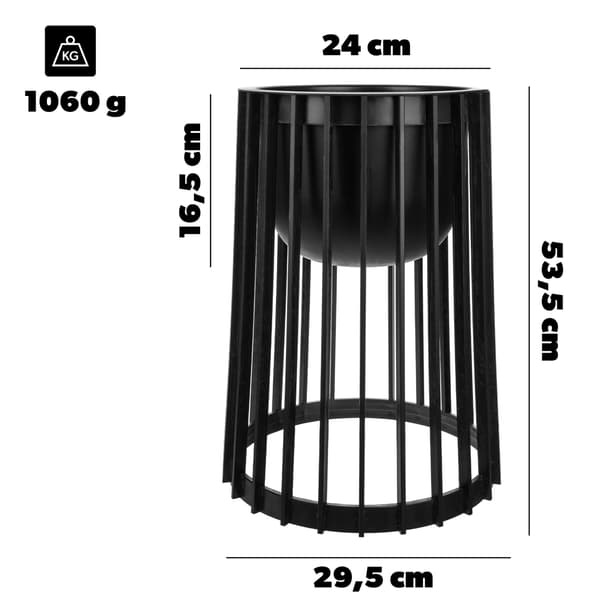 KADAX Loft kaksipuolinen kukkateline musta 53,5 cm + sisus