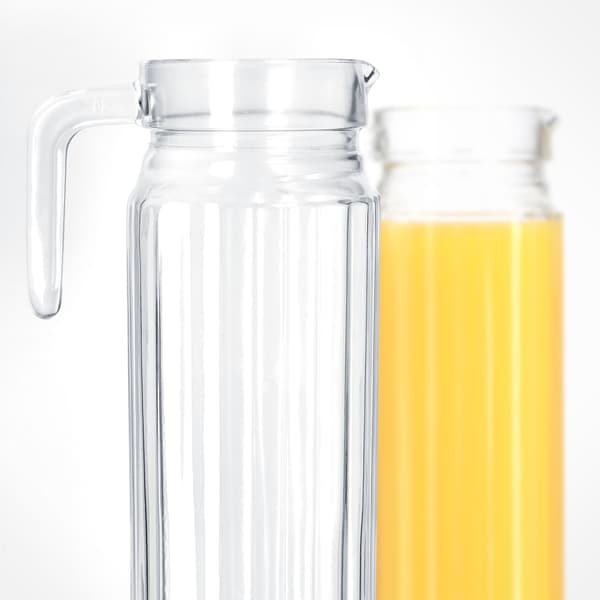 KADAX Glaskande til Drikkevarer, Vand, Juice, Glaskaraffel til Lemonade 1,1L