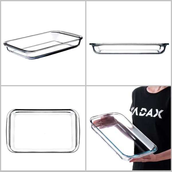 KADAX Rektangulär Ugnsform i Glas med Lock 2x3L 39x23cm