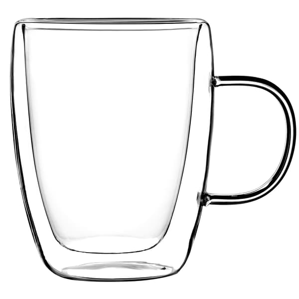 KADAX Termoglas för kaffe, te, latte, 350 ml dubbelväggiga muggar, 2 st