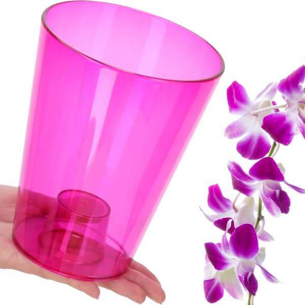 KADAX Urtepotte Orkidé Planter Plastik Urtepotte Pink 12 cm