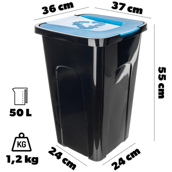 KADAX Affaldsbeholder Affaldssorteringsbeholder 50L Blå Beholder