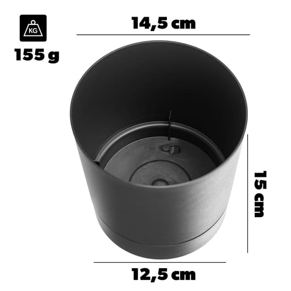 KADAX Urtepotte Urtepottedæksel med Underkop Rund 14,5 cm Sæt med 2