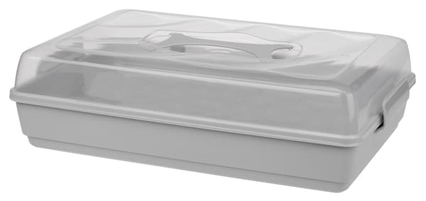 KADAX Plastbehållare för kakor, bakverk, kakask, rektangulär, stor