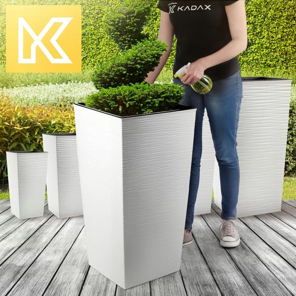 KADAX Blomkruka trädgårdskruka med blominsats stor hög 39x75 cm vit