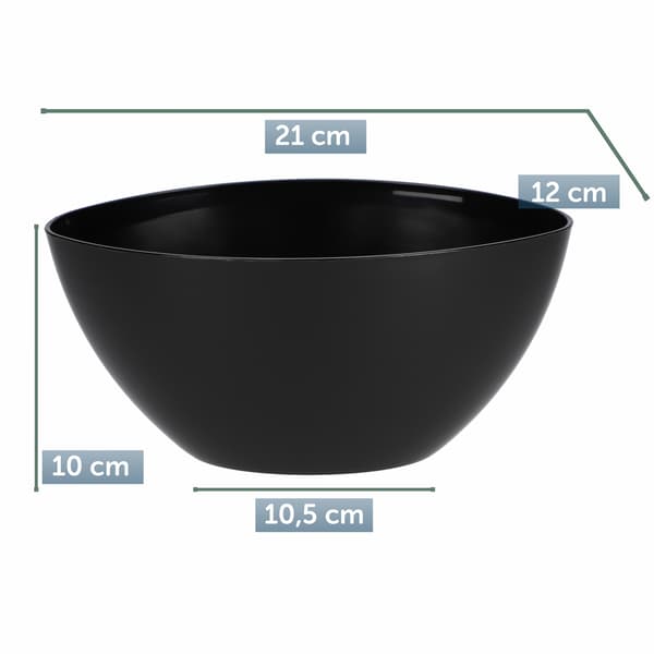 KADAX Urtepotte 21 cm Oval Urtepottedæksel Plastik Sort