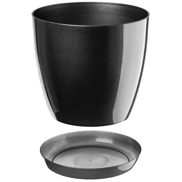 KADAX Urtepotte med Underkop Plastlåg Urtepotte 23cm Grafit Kadax