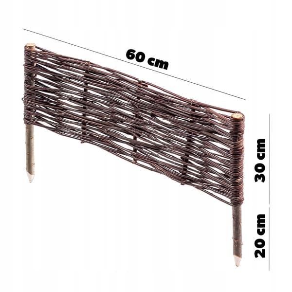 KADAX-punottipuutarhan palisade-nurmikon reunus 60x30 cm korkea aita