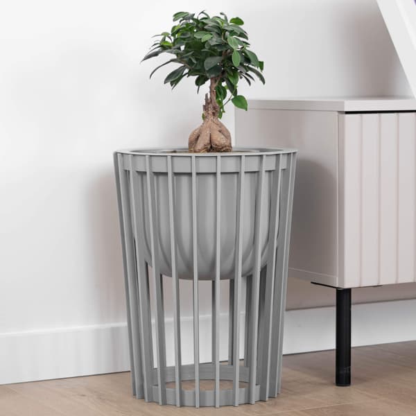 KADAX Loft dobbeltsidet blomsterstander, grå, 39,5 cm + 2 indsatser
