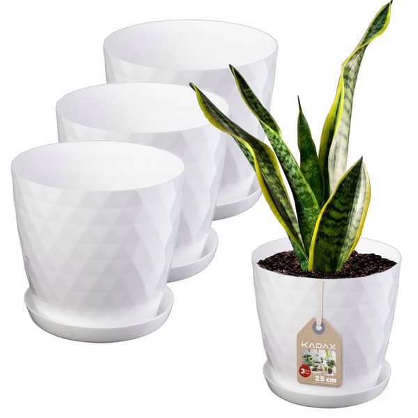 KADAX Blomkruka, Planter, Lock, 25 cm, Blomställning, Vit Plast, 3 st.