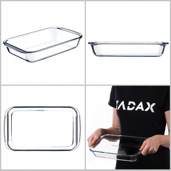 KADAX Liten 1,5L Rektangulär Glasugnssäker Gryta