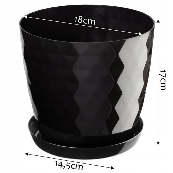 KADAX Plastik Urtepotte med Stativ, Urtepottedæksel, 18cm, Sort, Kadax