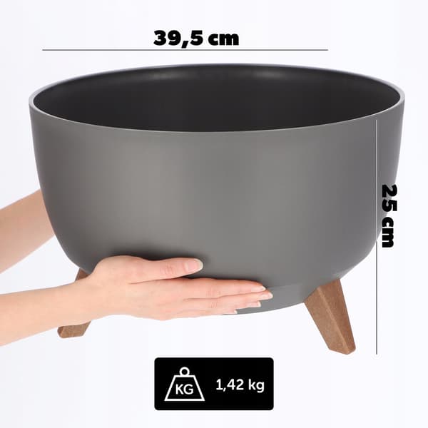 KADAX Blomkruka 40 cm med benskydd Antracit + Insats