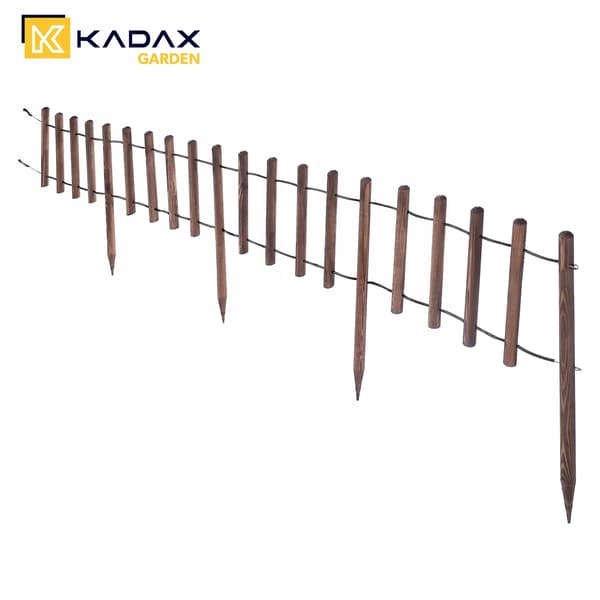 KADAX Havepalisade 185 cm havekant træhegn brun