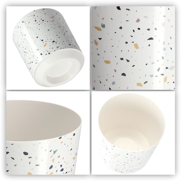 KADAX Urtepotte Plastik Urtepottedæksel til Rund Terrazzo Potte 19cm