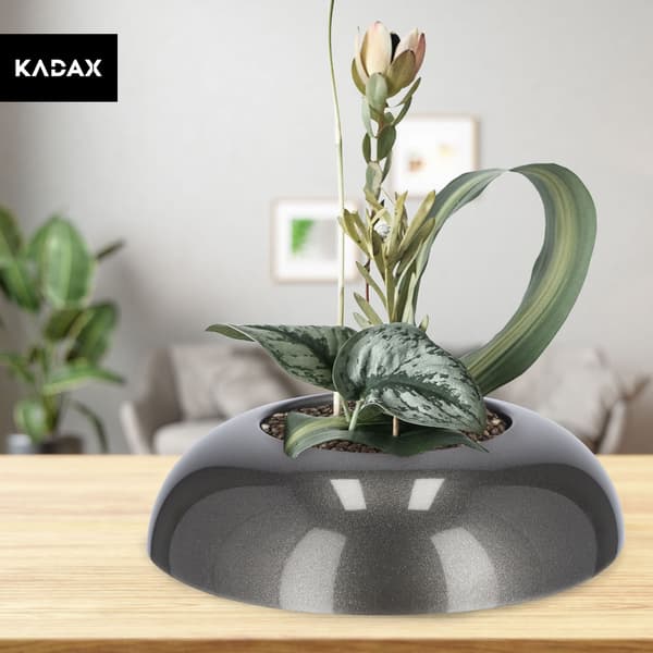 KADAX Urtepotteskjuler til Compositions Compositions Midterstykke Ikebana Base Grafit 9,5 cm