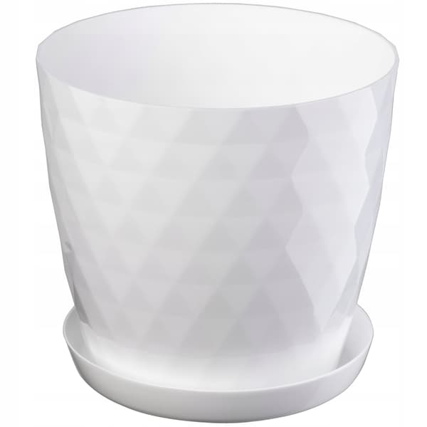KADAX Plastik Urtepotte med Stativ, Urtepottedæksel, Planter, 12cm, Hvid