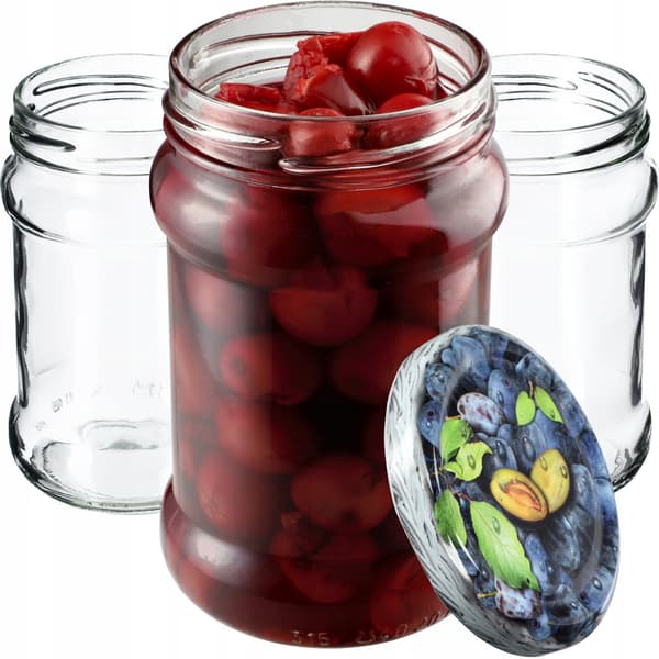 KADAX Seno purkituspurkit 315ml 10kpl 66mm + "Plum" kannet