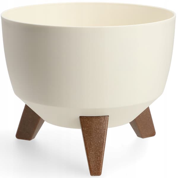 KADAX Urtepotte 24 cm Låg + Indsatsben Blomsterfod Creme