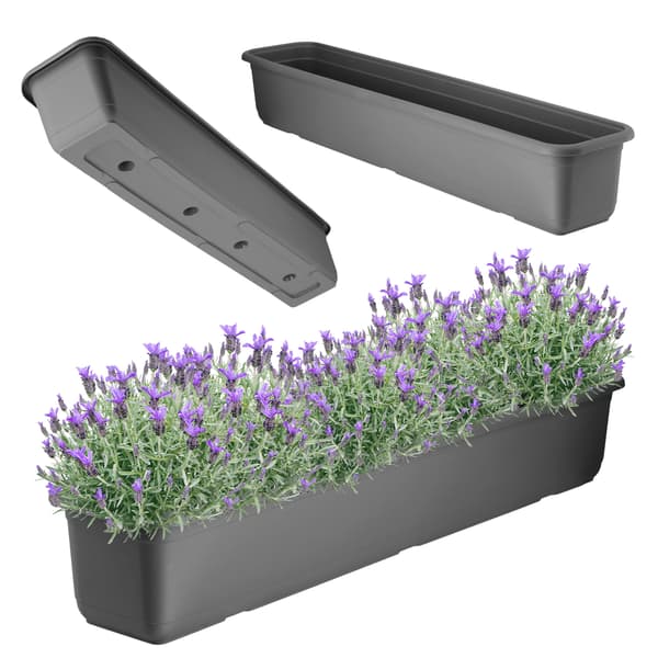 KADAX Balkongkruka 80 cm Blomkruka med avlång bas
