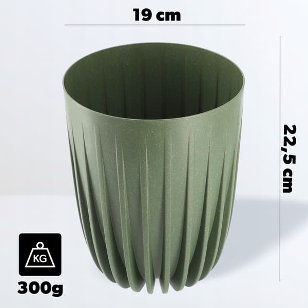 KADAX Urtepotte med Indsats 19x22,5cm Rund Plastlåg Indsats