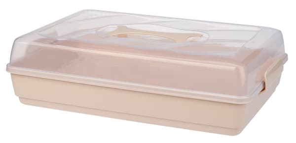 KADAX Plastbehållare för kakor, bakverk, kakask, rektangulär, stor