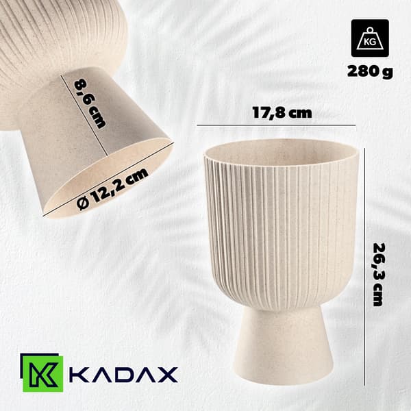 KADAX Blomkruka, Blomkruka, Gräsmatta, Plastlock, 18 cm, Blomställ, Beige