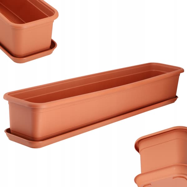 KADAX Blomkruksställ 80 cm Rektangulärt Plast Terrakottabricka